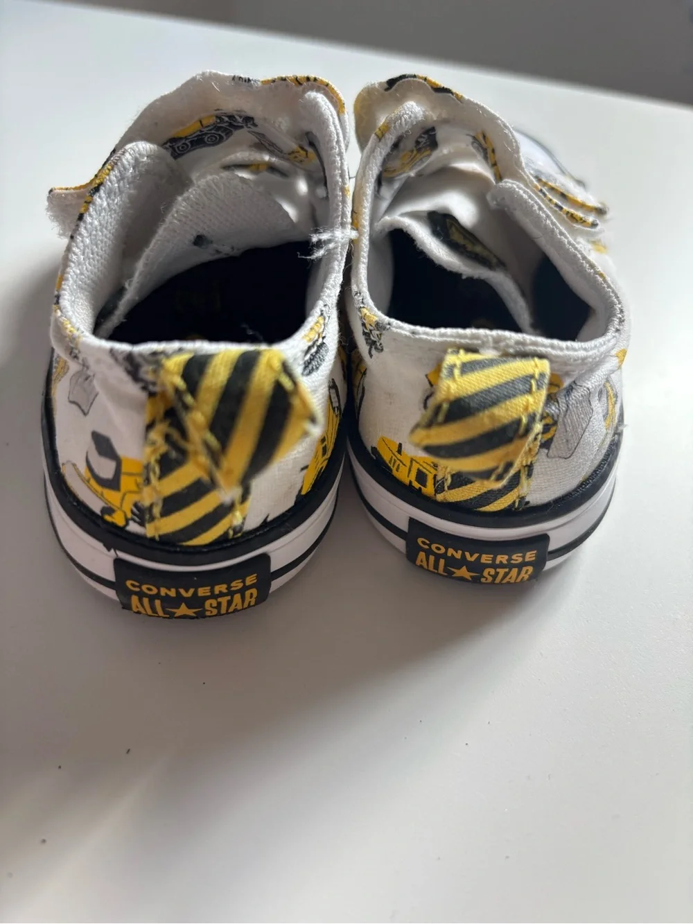 Toddler Converse with Yellow Construction Truck Print